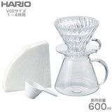 Simply HARIO nI V60 Glass Brewing Kit 1-4tp 600ml S-VGBK-02-T