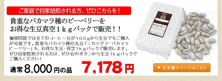 ニカラグアパカマラピーベリー・生豆1kgパック