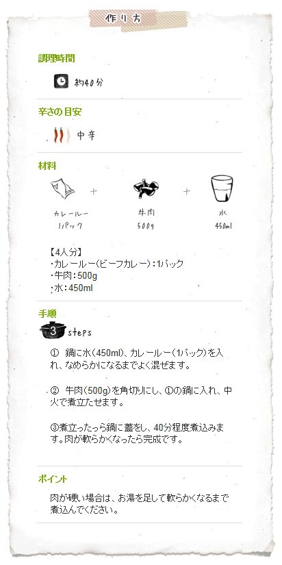 ビーフカレー・基本レシピ
