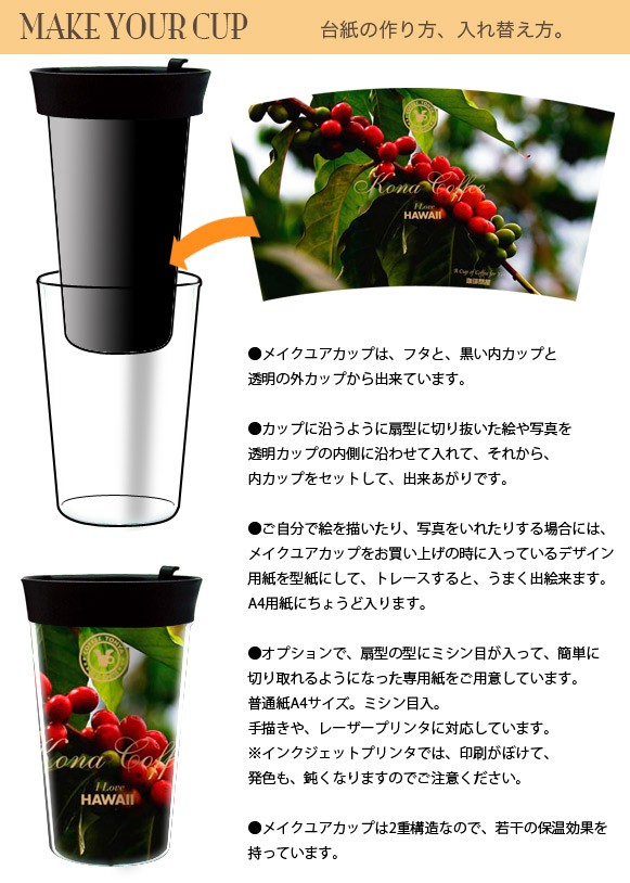 メイクユアカップ/デコプリタンブラーの台紙の作り方、入れ替え方