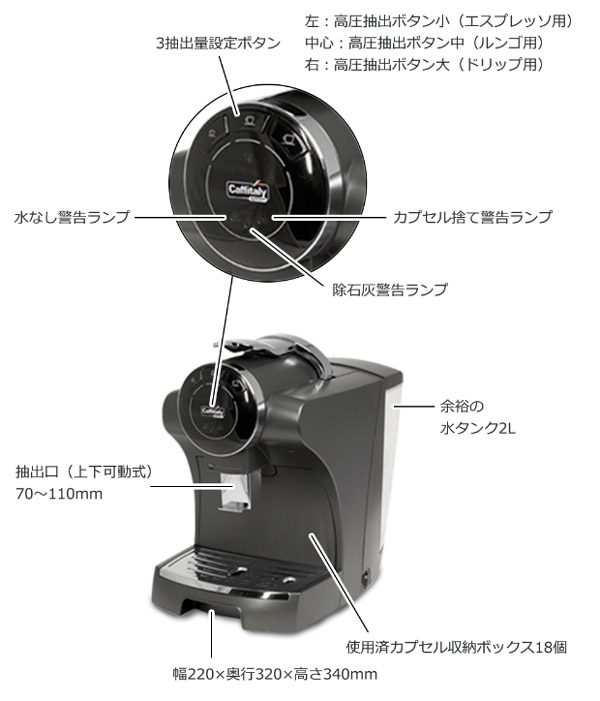 安い売筋品 Caffitaly S05 カーボンブラック カフィタリー カプセル式 コーヒーメーカー 大型タイプ コーヒーメーカー・エスプレッソマシン 