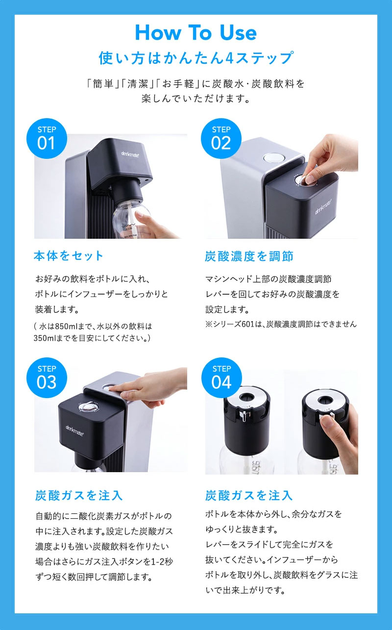 ドリンクメイト　炭酸メーカー　drinkmate 炭酸水