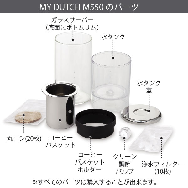 BEANPLUS_MYDUTCHマイダッチ水出しコールドブリュワーの構成部品