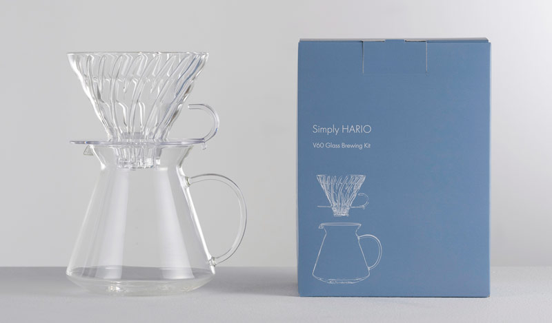 Simply HARIO nI V60 Glass Brewing Kit 1-4tp 600ml S-VGBK-02-T