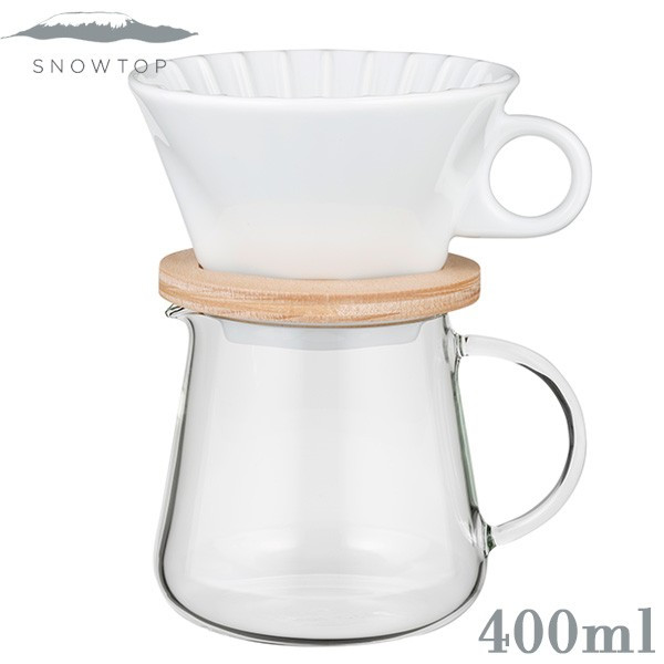 iwaki SNOWTOP コーヒーポット＆ドリッパーセット 400ml　K