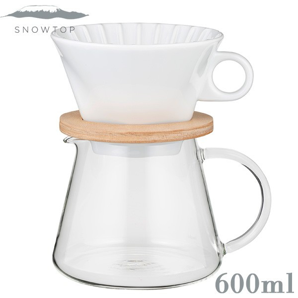 iwaki SNOWTOP コーヒーポット＆ドリッパーセット 600ml　K