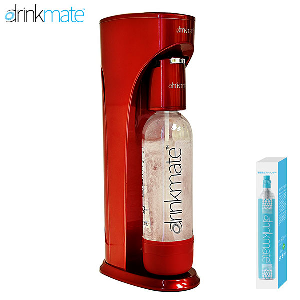 DrinkMate 家庭用炭酸飲料 ソーダメーカー ドリンクメイト スターターキット レッド DRM1002 ワインやジュースもOK！ 送料