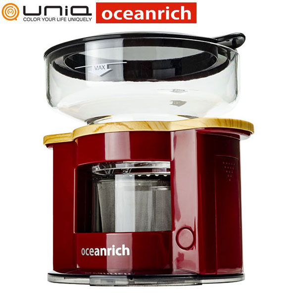 レビューで送料無料】 UNIQ x oceanrich ユニーク オーシャンリッチ 自動ドリップ コーヒーメーカー レッド UQ-CR8200RD  送料無料