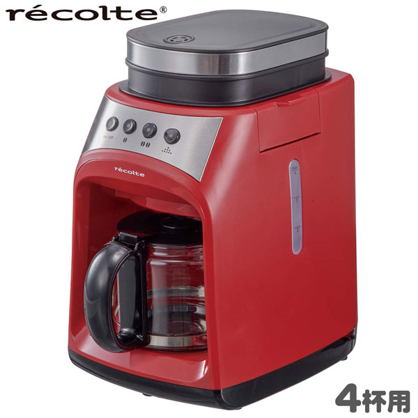 レコルト グラインド ドリップコーヒーメーカー フィーカ レッド 4cup Rgd 1r