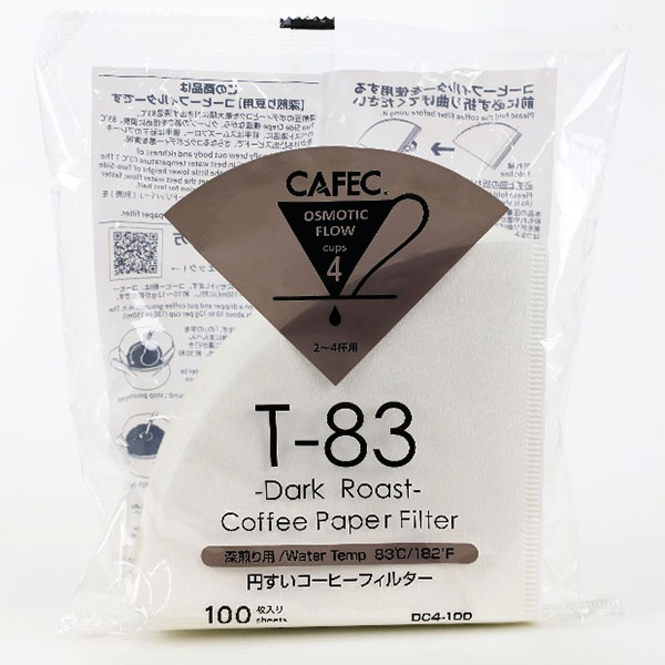 三洋 CAFEC 円すい 深煎り用T83 コーヒーフィルター ２～４杯用 100枚 