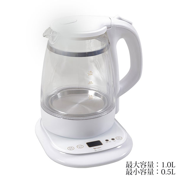在庫限り エムケー精工 電気ケトル TK-G10W ホワイト 1.0L