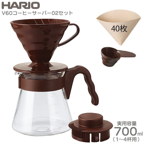 専用】HARIO (ハリオ) コーヒーサーバー 02 セット コーヒードリップ ドリッパーセット おしゃれ ハリオ 1〜4杯用 HARIO V60 コーヒーサーバー 02セット ペールグレー VCSD-02-PGR