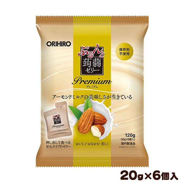 オリヒロ ぷるんと蒟蒻ゼリープレミアム アーモンドミルク ６個入個包装