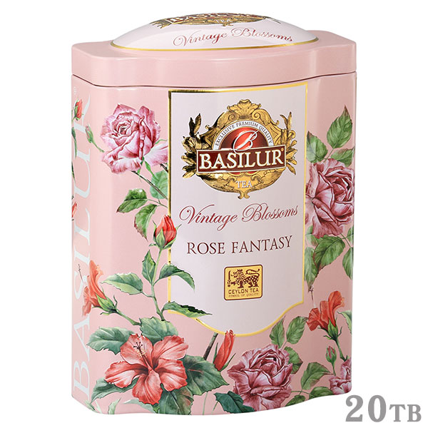 バシラーティー 缶タイプ緑茶 ローズファンタジー 20TB入 72159