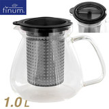 Finum（フィナム） ティーコントロール 1.0L ブラック | 紅茶 お茶 耐熱ガラス ティーポット 送料無料