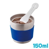 スマイル フラッピー 真空断熱 デザートカップ ＆ アイスクリームスプ—ン セット ブルー 150ml SE720-BL