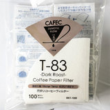 三洋 CAFEC 円すい 深煎り用T83 コーヒーフィルター １杯用 100枚入 DC1-100W ホワイト