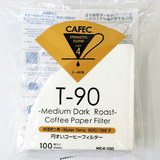 三洋 CAFEC 円すい 中深煎り用T90 コーヒーフィルター ２〜４杯用 100枚入 MC4-100W ホワイト