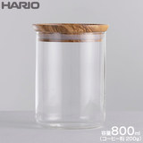 Simply HARIO ハリオ グラス キャニスター 800ml S-GCN-200-OV オリーブウッド