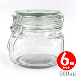 Glass Vessel ミニガラス密閉ボトル 600ml×６個 ソーダガラスキャニスター ６個セット