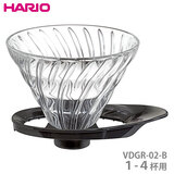 HARIO ハリオ V60 耐熱ガラス透過ドリッパー02 ブラック １-４杯用 VDGR-01-B