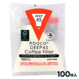 三洋 CAFEC ディープドリッパー専用 アバカプラス DEEP45 コーヒーフィルター 100枚（3-7杯用）ホワイト