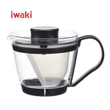iwaki(イワキ) レンジのティーポット・茶器(ブラック) 400ml（KT863-BK）