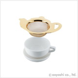 CP ティーポット型茶こし ゴールド 019425