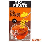 【限定品】賞味期限2022/06/22 TEA & FRUITS マンゴー 12g×6P ティーバッグ ドライフルーツ 紅茶 ティーアンドフルーツ