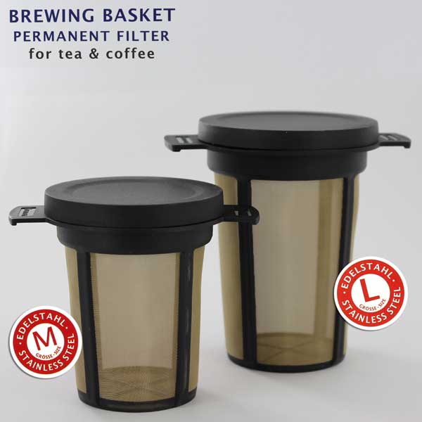 Finum(フィナム) バスケットフィルター Mサイズ 黒 | コーヒー 紅茶 お茶 ストレーナー Brewing Basket M