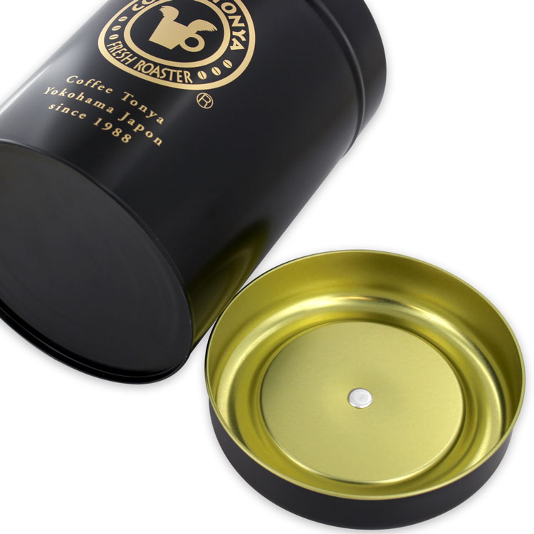 珈琲問屋オリジナル缶キャニスター1kg 黒マット特大サイズ