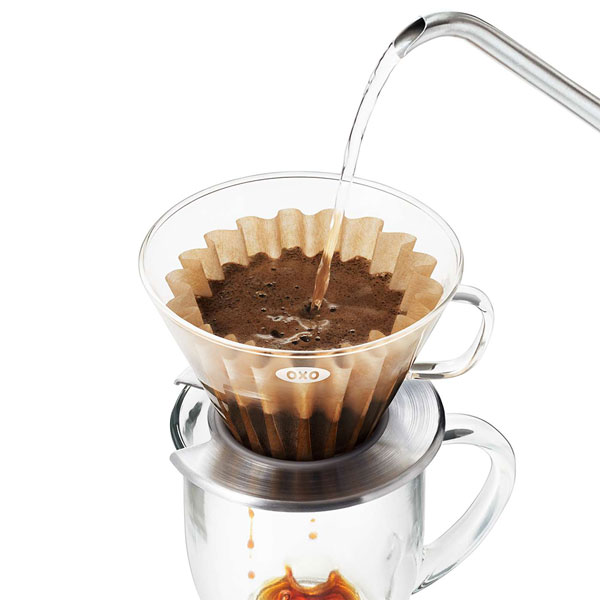 OXO オクソー ガラスコーヒードリッパー 【2〜4人用】三つ穴バスケットタイプ