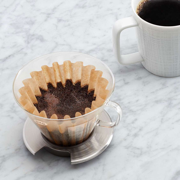 OXO オクソー ガラスコーヒードリッパー 【2〜4人用】三つ穴バスケットタイプ