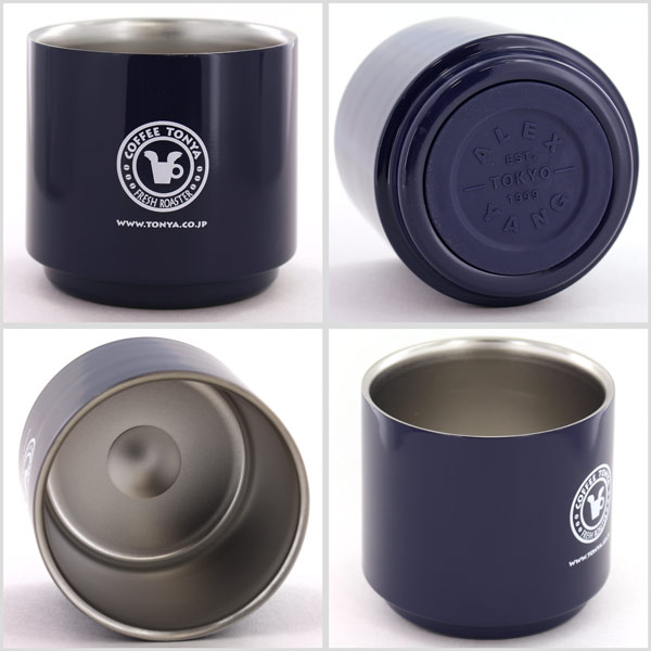 アレックスヤン(ALEXYANG)珈琲問屋ロゴ入りステンレス真空二重構造湯呑み 410ml