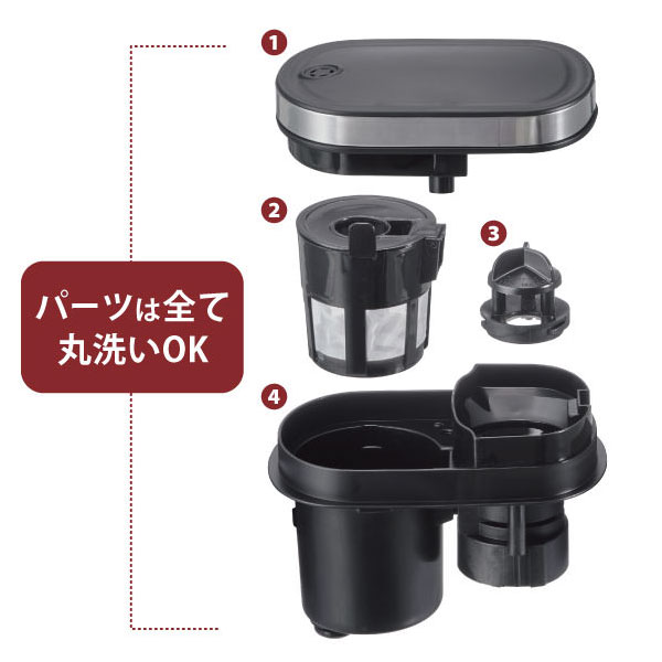 レコルト グラインド & ドリップコーヒーメーカー フィーカ 丸洗いOK