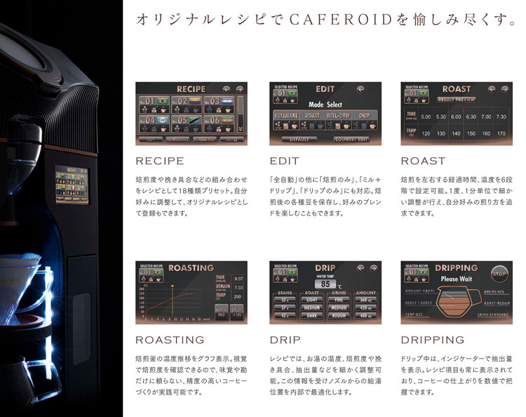 コンパネ編・焙煎機付き全自動コーヒーマシン カフェロイド