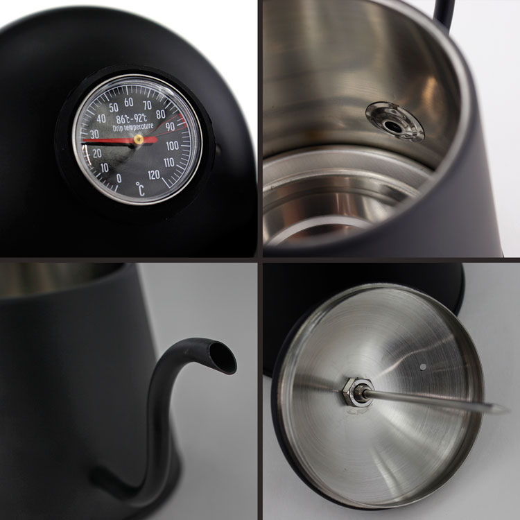 パール金属 美味カフェ ステンレス温度計付ドリップポット 1.1L HB-4728  
