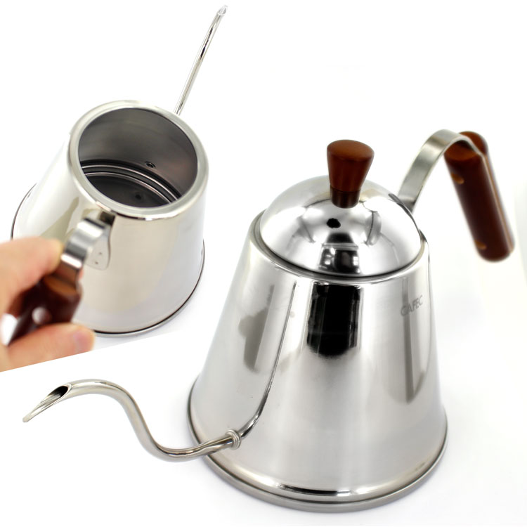 三洋 CAFEC 超極細口ドリップポット TSUBAME WOOD 1.0L TBW1000 ツバメウッド