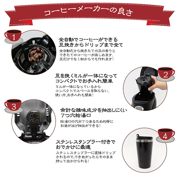 パーソナル全自動コーヒーメーカー CM-502E