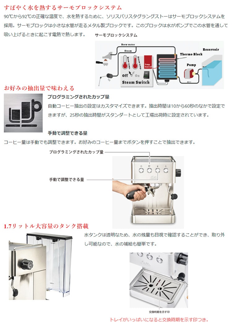 ソリス バリスタ グラングストー エスプレッソマシン SK1014