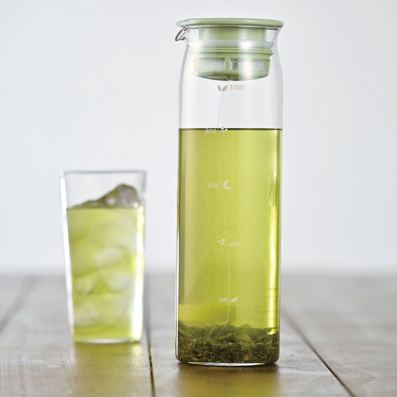 ハリオ 水出し茶ポット 1000ml スモーキーグリーン
