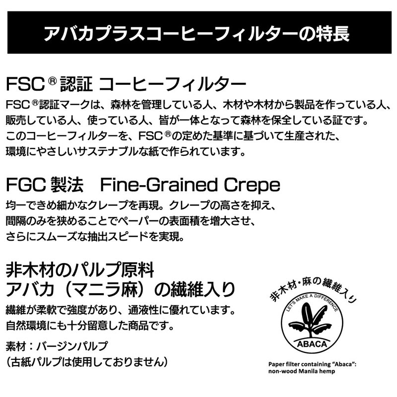 三洋 CAFEC アバカプラスコーヒーペーパーフィルター