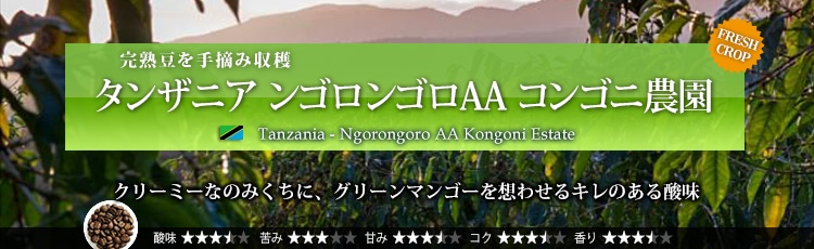 タンザニア ンゴロンゴロAA コンゴニ農園 - Tanzania Ngorongoro AA Kongoni Estate