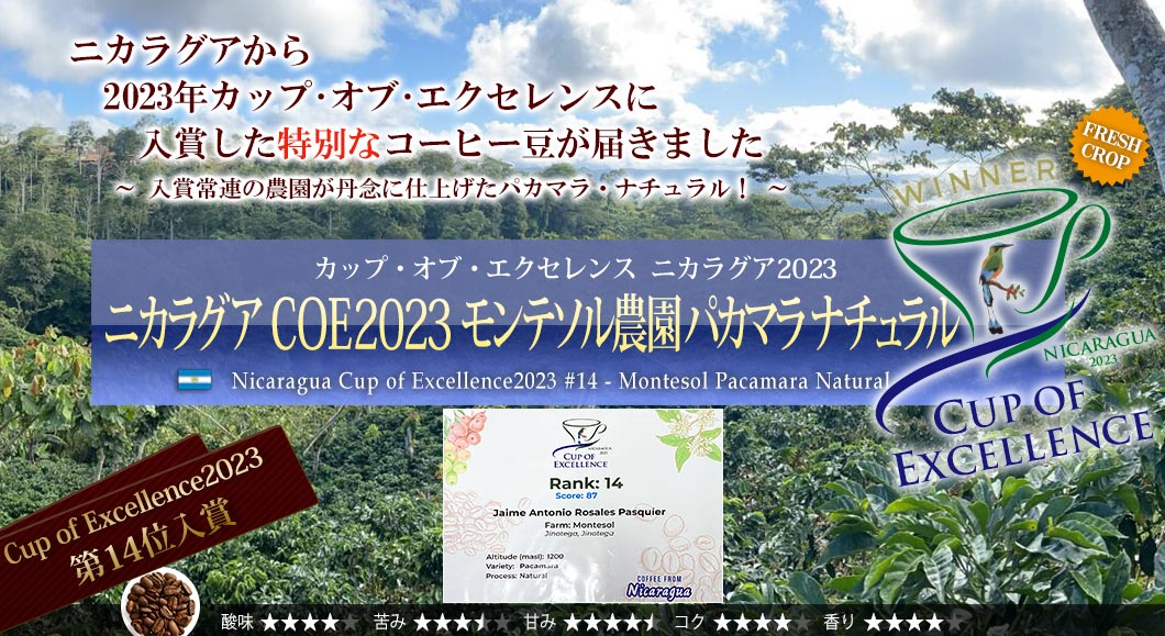 jJOA COE2023 #14 e\_ pJ} i` - Nicaragua Cup of Excellence2023 #14 Montesol Pacamara Natura