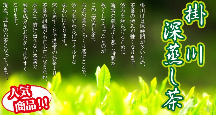 特選日本茶・掛川深蒸し茶 三角ティーバッグ